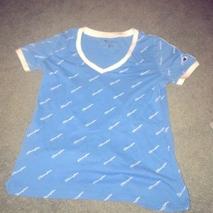 Blue and white champion v neck